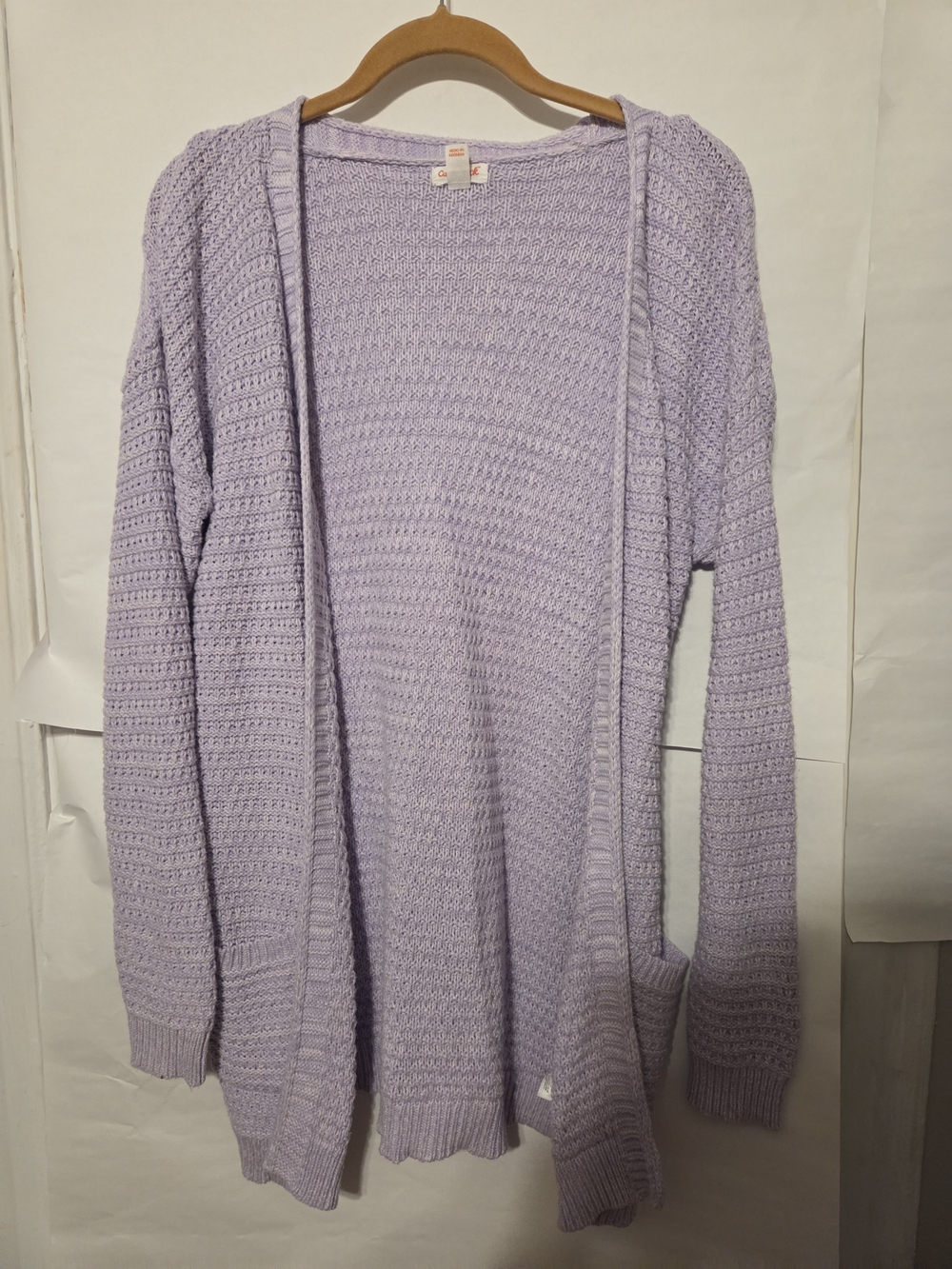 Cat & Jack Lavender Open-Front Knit Cardigan Sweater